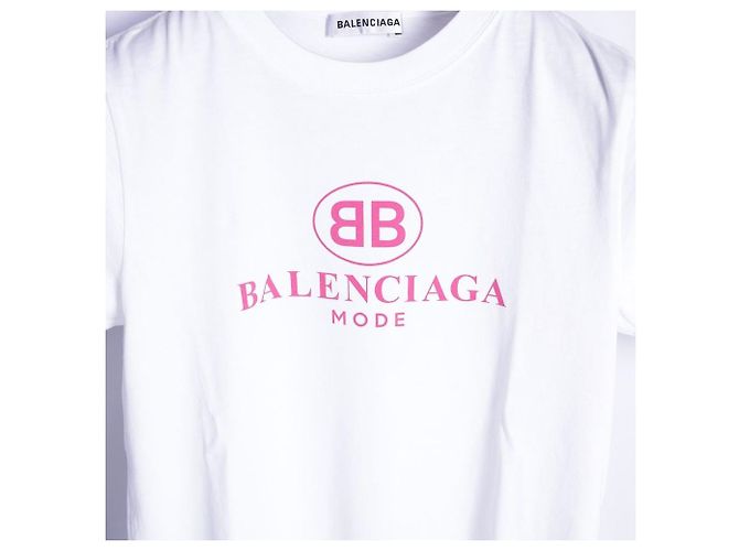 Balenciaga BB Mode T-Shirt mit kurzen Ärmeln Weiß - Ansicht 5