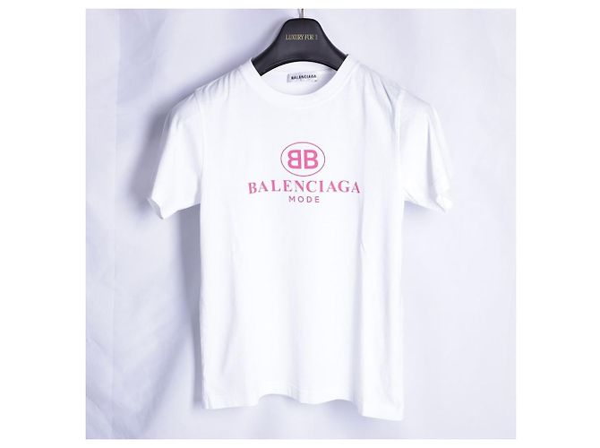 Balenciaga BB Mode T-Shirt mit kurzen Ärmeln Weiß - Ansicht 7