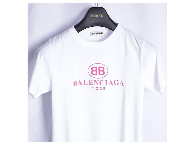 Balenciaga BB Mode T-Shirt mit kurzen Ärmeln Weiß - Ansicht 9