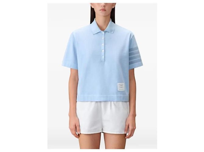 Thom Browne Overdyed Jersey Polo Kurzarm T-Shirt Blau - Ansicht 8