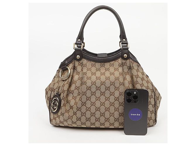 Gucci Borsa Tote Suki GG Canvas Marrone Scuro - vista 14