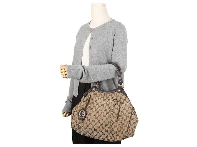 Gucci Borsa Tote Suki GG Canvas Marrone Scuro - vista 15