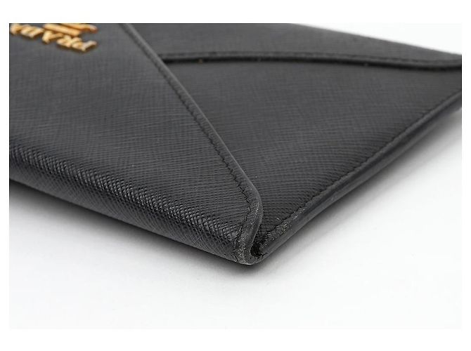 Vitello Prada Cartera larga Envelope de piel de becerro granulada Negro - vista 10