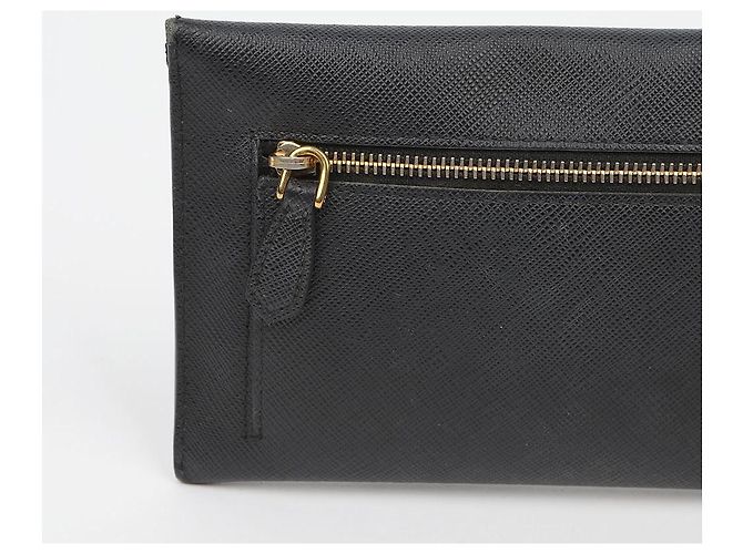 Vitello Prada Cartera larga Envelope de piel de becerro granulada Negro - vista 4