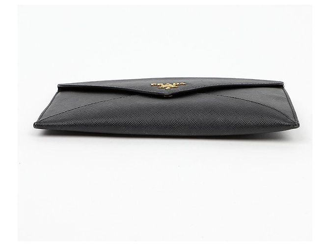 Vitello Prada Cartera larga Envelope de piel de becerro granulada Negro - vista 6