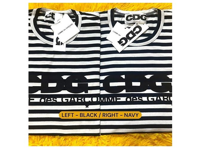 Comme Des Garcons Langarm T-Shirt gestreift Black Navy - Ansicht 10