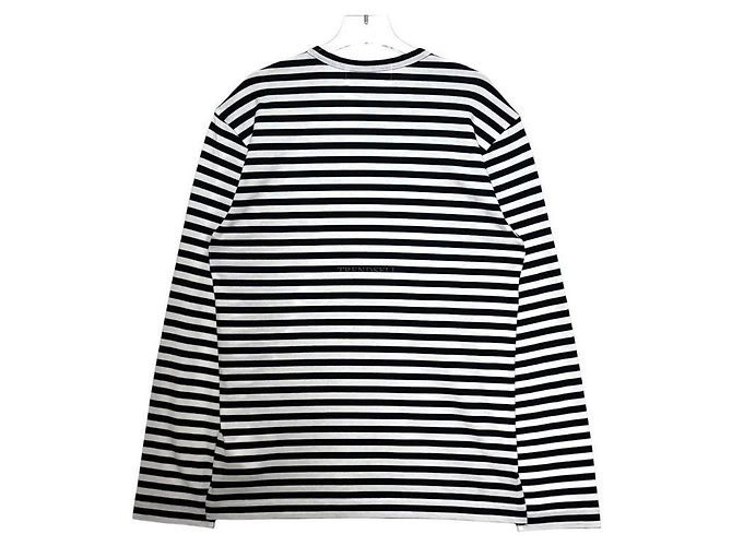 Comme Des Garcons Langarm T-Shirt gestreift Black Navy - Ansicht 5