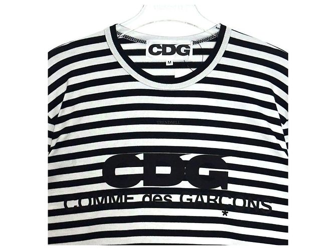 Comme Des Garcons Langarm T-Shirt gestreift Black Navy - Ansicht 6