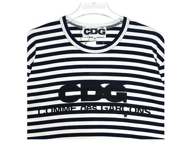 Comme Des Garcons Langarm T-Shirt gestreift Black Navy - Ansicht 9