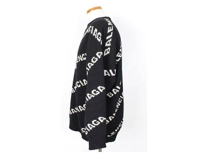 Balenciaga Multi Logo Strick Black White - Ansicht 3