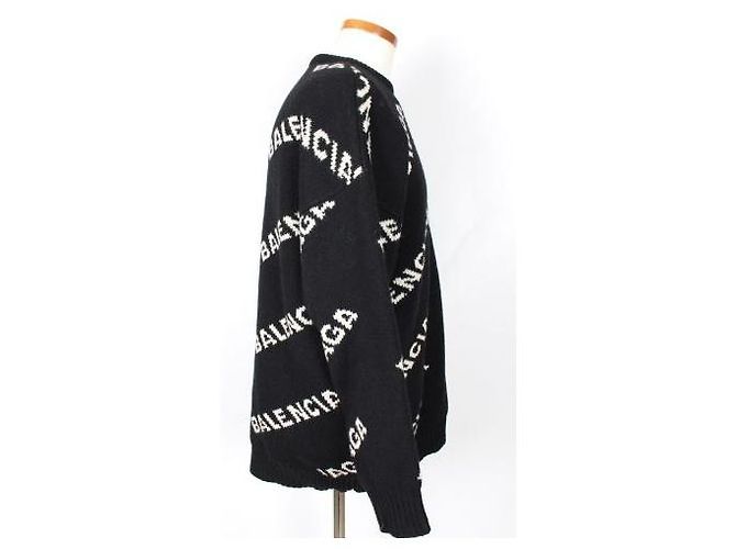Balenciaga Multi Logo Strick Black White - Ansicht 4