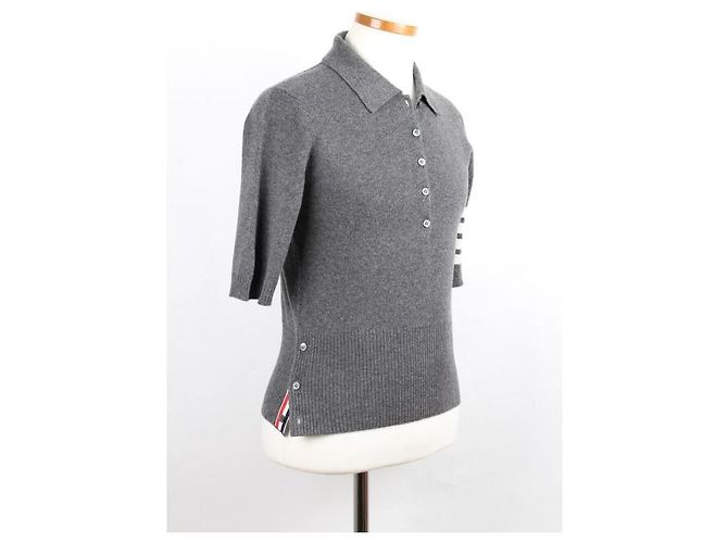 Thom Browne Jersey de cuello de cashmere con brazalete diagonal - vista 6
