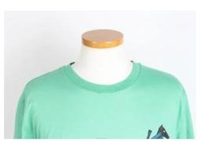 Hermès T-Shirt Türkis mit Pferdeleder-Patch - Ansicht 5