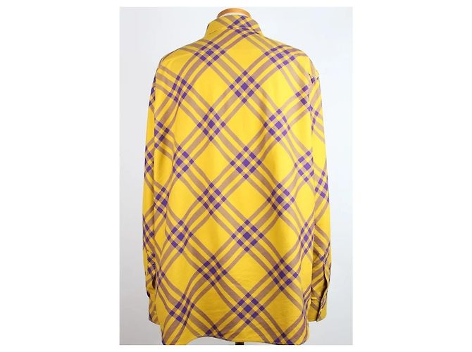 Burberry Camicia a quadri in cotone Yellow XL - vista 2