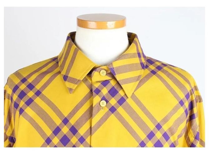 Burberry Camicia a quadri in cotone Yellow XL - vista 5