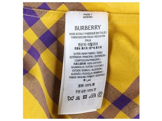 Burberry Camicia a quadri in cotone Yellow XL - vista 9