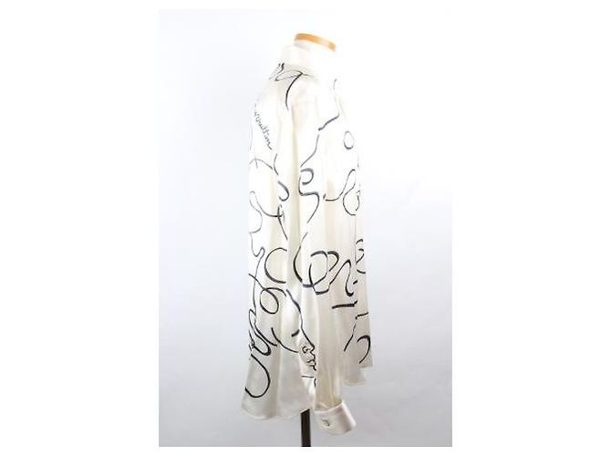Louis Vuitton Camicia in seta Initial Kim Jones White XL - vista 5