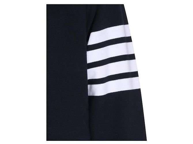 Thom Browne Cardigan ricamato Loop Back Bar Navy - vista 13