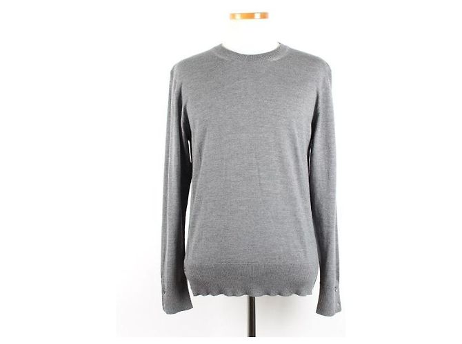 Thom Browne Grauer Strickpullover aus Wolle - Ansicht 2