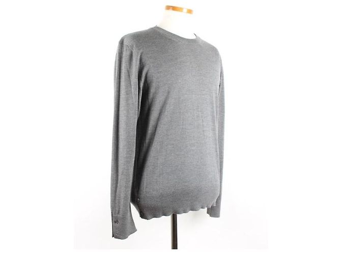 Thom Browne Grauer Strickpullover aus Wolle - Ansicht 5