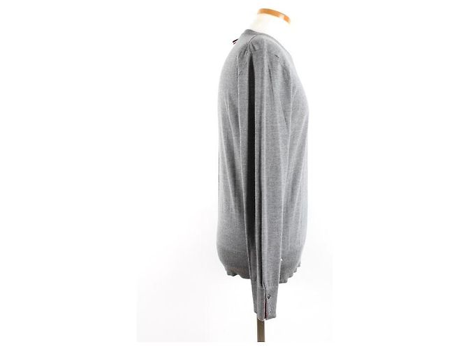 Thom Browne Grauer Strickpullover aus Wolle - Ansicht 6