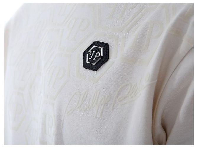 Philipp Plein Rundes T-Shirt mit Velours-Monogramm-Patch - Ansicht 14