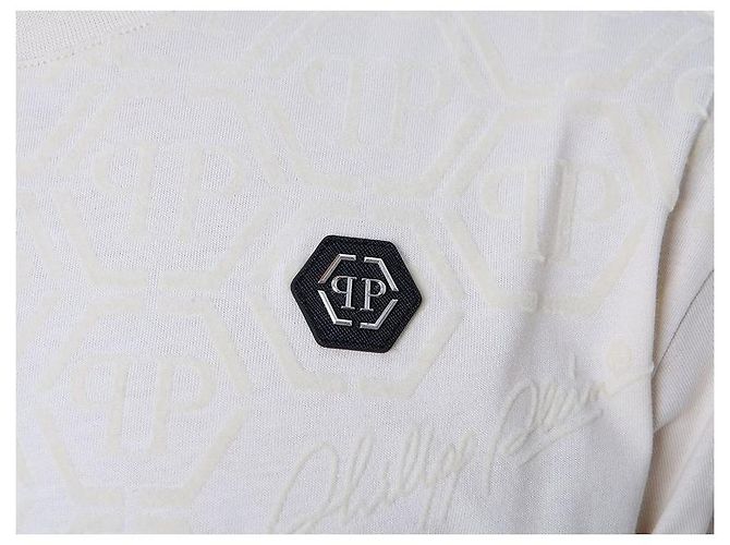Philipp Plein Rundes T-Shirt mit Velours-Monogramm-Patch - Ansicht 25