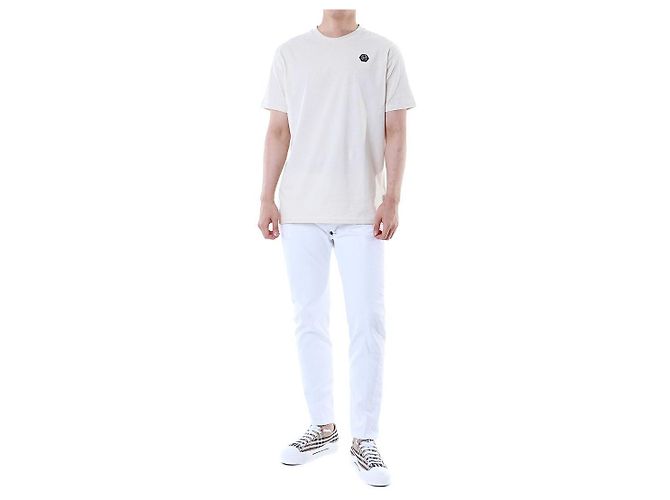 Philipp Plein Rundes T-Shirt mit Velours-Monogramm-Patch - Ansicht 3