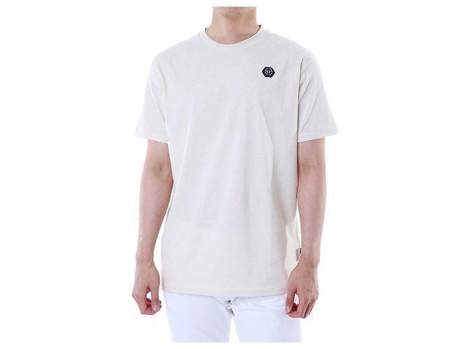 Philipp Plein Rundes T-Shirt mit Velours-Monogramm-Patch - Ansicht 4
