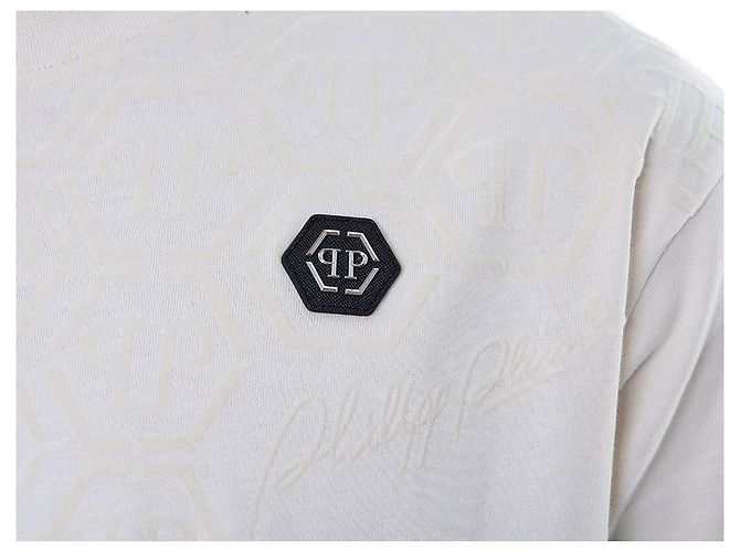 Philipp Plein Rundes T-Shirt mit Velours-Monogramm-Patch - Ansicht 6