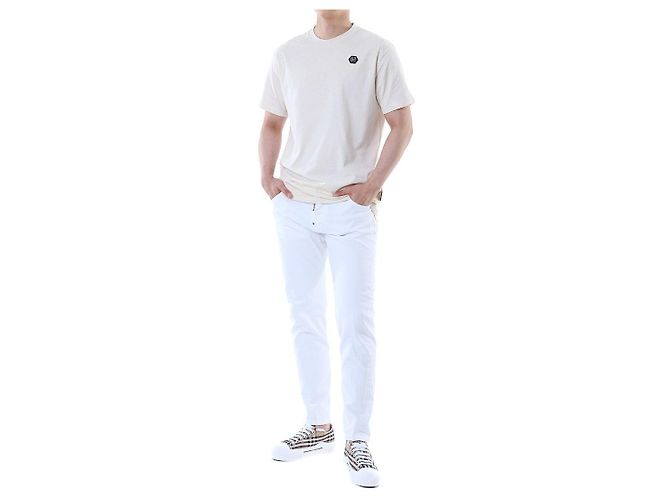 Philipp Plein Rundes T-Shirt mit Velours-Monogramm-Patch - Ansicht 7