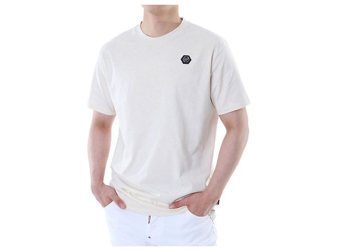 Philipp Plein Rundes T-Shirt mit Velours-Monogramm-Patch - Ansicht 8