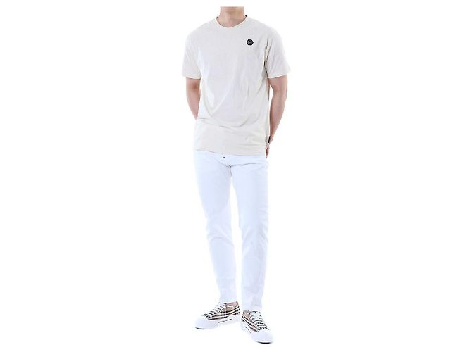 Philipp Plein Rundes T-Shirt mit Velours-Monogramm-Patch - Ansicht 9