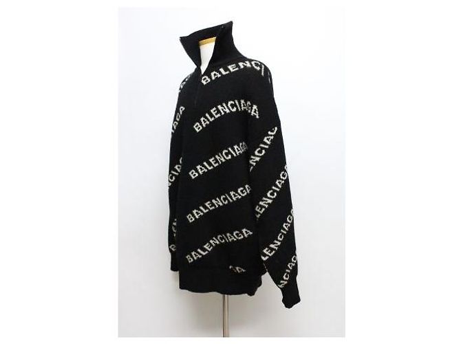 Balenciaga Multi-Logo Half-Zip Oversized Knit - view 2