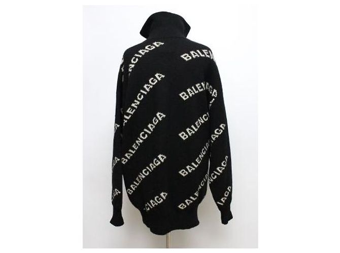 Balenciaga Multi-Logo Half-Zip Oversized Knit - view 4