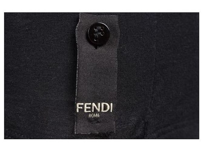 Fendi Kurzarm-T-Shirt aus Leder mit Tasche - Ansicht 4