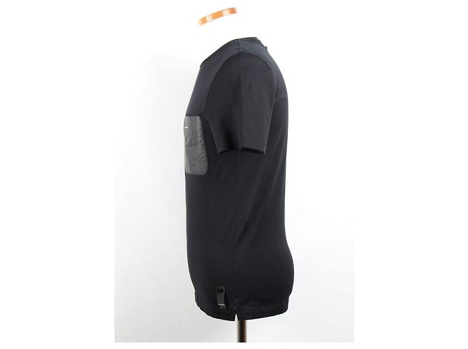 Fendi Kurzarm-T-Shirt aus Leder mit Tasche - Ansicht 5