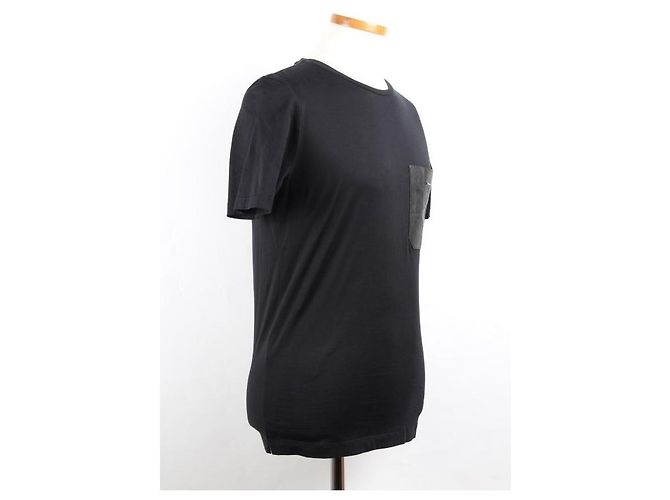 Fendi Kurzarm-T-Shirt aus Leder mit Tasche - Ansicht 8
