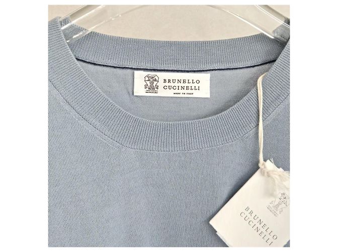 Brunello Cucinelli Strickpullover mit Rundhalsausschnitt Hellblau - Ansicht 4