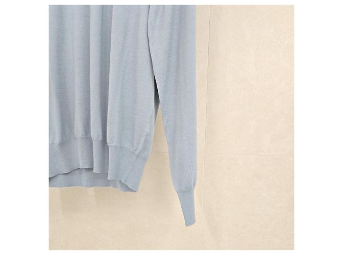 Brunello Cucinelli Strickpullover mit Rundhalsausschnitt Hellblau - Ansicht 5