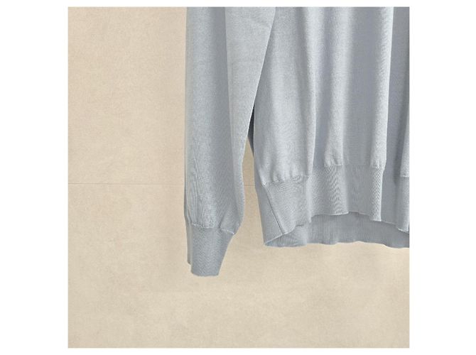 Brunello Cucinelli Strickpullover mit Rundhalsausschnitt Hellblau - Ansicht 6