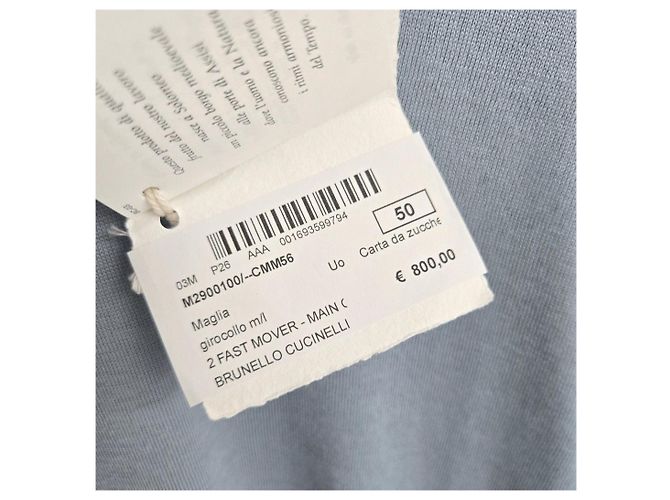 Brunello Cucinelli Strickpullover mit Rundhalsausschnitt Hellblau - Ansicht 8