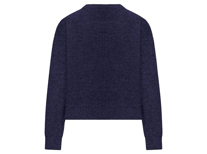 Céline Triumph Navy Rippstrick-Wollpullover für Damen - Ansicht 3