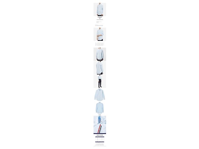 Thom Browne Camicia classica in popeline da uomo Blu - vista 2