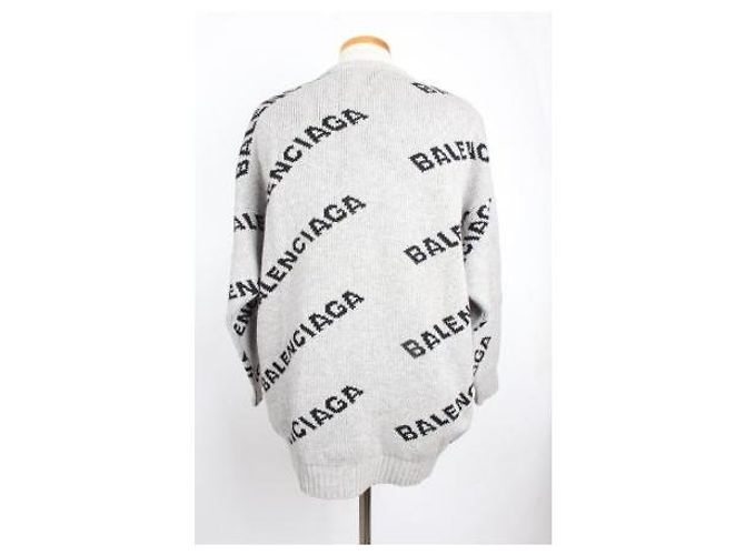 Balenciaga Multi Logo Strickpullover Grau - Ansicht 4
