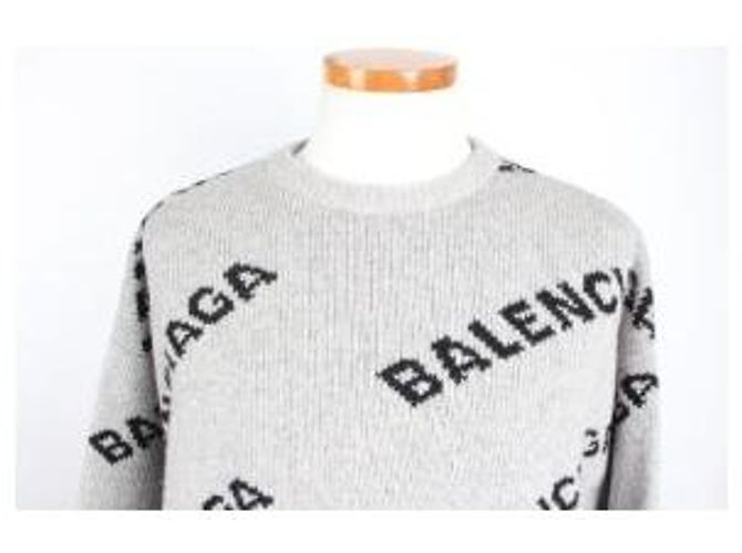 Balenciaga Multi Logo Strickpullover Grau - Ansicht 5