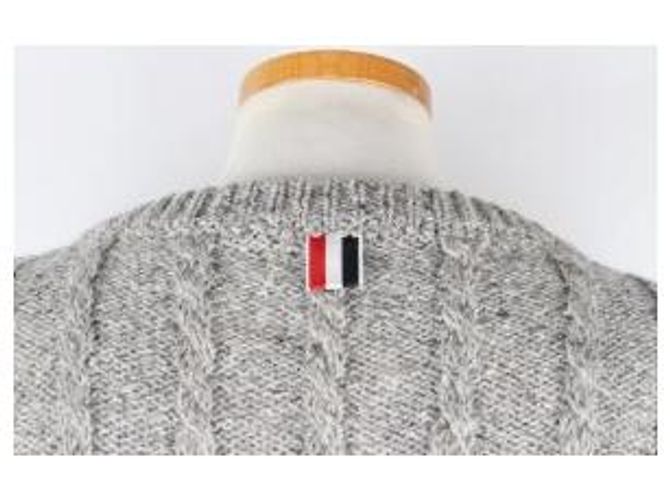 Thom Browne Zopfstrickpullover Grau - Ansicht 6