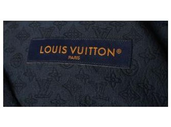 Louis Vuitton Camicia a maniche corte in misto seta Mini Monogram Navy - vista 7