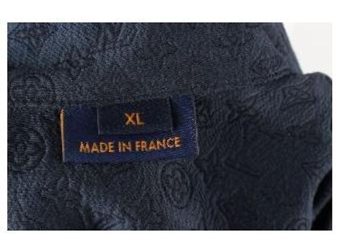 Louis Vuitton Camicia a maniche corte in misto seta Mini Monogram Navy - vista 8