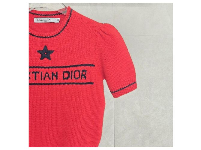 Dior Kurzarm-Strick aus Kaschmirwolle in Rot - Ansicht 5